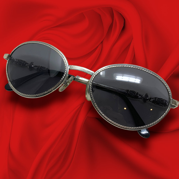 Vintage Y2K Brighton Blue Skies SG053 Sunglasses Oval Silver Scroll Frame main image 15